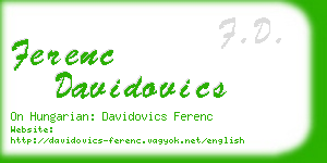 ferenc davidovics business card